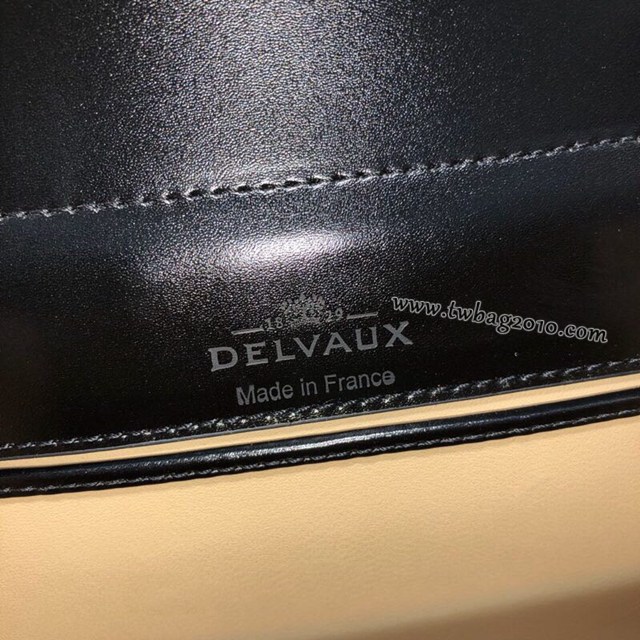 Delvaux全新BL系列德爾沃專櫃黑色/白色box皮白色蜥蜴紋與紋與蟒蛇紋相間雙用手提斜挎包 bxs1125